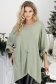 Világos zöld finom kötött anyagból készült, bő szabású blúz háromnegyedes ujjakkal és csillogó applikációkkal 1 - StarShinerS.hu