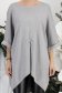 Szürke finom kötött anyagból készült, bő szabású blúz háromnegyedes ujjakkal és csillogó applikációkkal 5 - StarShinerS.hu