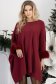Burgundy nfinom kötött anyagból készült, bő szabású blúz háromnegyedes ujjakkal és műszőrme betétekkel 1 - StarShinerS.hu