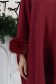 Burgundy nfinom kötött anyagból készült, bő szabású blúz háromnegyedes ujjakkal és műszőrme betétekkel 4 - StarShinerS.hu