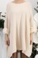 Krémszínű finom kötött anyagból készült, bő szabású blúz háromnegyedes ujjakkal és műszőrme betétekkel 5 - StarShinerS.hu