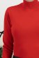Piros finom kötött anyagból készült, testhezálló garbó magas nyakkal 4 - StarShinerS.hu