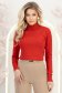 Piros finom kötött anyagból készült, testhezálló garbó magas nyakkal 1 - StarShinerS.hu