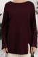 Burgundy finom kötött anyagból készült, bő szabású pulóver oldalsliccel 5 - StarShinerS.hu
