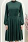 Zöld bársony, térdig érő A-vonalú ruha rugalmas derékrésszel - StarShinerS 5 - StarShinerS.hu