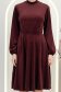 Burgundy bársony, térdig érő A-vonalú ruha rugalmas derékrésszel - StarShinerS 5 - StarShinerS.hu