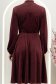 Burgundy bársony, térdig érő A-vonalú ruha rugalmas derékrésszel - StarShinerS 6 - StarShinerS.hu