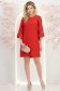 Rövid, piros szövetruha bő szabással és csipkeapplikációkkal - StarShinerS 3 - StarShinerS.hu