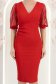 Piros ruha - StarShinerS midi krepp ceruza 4 - StarShinerS.hu