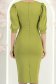 Világos zöld jersey ruha, midi hosszúságú, ceruza fazonú, puffos ujjakkal - StarShinerS 6 - StarShinerS.hu