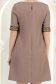 Mocha színű, rövid szövetruha, bő szabású, oldalsó zsebekkel 6 - StarShinerS.hu