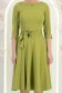 Világos zöld jersey ruha, midi hosszúságú, bő szabású, brosstűvel díszítve - StarShinerS 6 - StarShinerS.hu