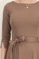 Bézs jersey ruha, midi hosszúságú, bő szabású, brosstűvel díszítve - StarShinerS 5 - StarShinerS.hu