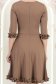 Cappuccinobarna jersey ruha, rövid, bő szabású, fodros ujjakkal - StarShinerS 6 - StarShinerS.hu