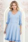 Világoskék ruha jersey ruha, rövid, bő szabású, fodros ujjakkal - StarShinerS 3 - StarShinerS.hu