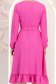 Fukszia ruha - StarShinerS harang alakú gumirozott derékrésszel könnyed midi 6 - StarShinerS.hu