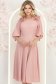 Púder rózsaszín ruha - StarShinerS könnyed midi harang 2 - StarShinerS.hu