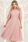 Púder rózsaszín ruha - StarShinerS könnyed midi harang 4 - StarShinerS.hu