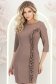 Cappuccinobarna ruha - StarShinerS ceruza rövid rugalmas szövet 1 - StarShinerS.hu