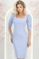 Világoskék ruha - StarShinerS rugalmas szövet ceruza midi 3 - StarShinerS.hu