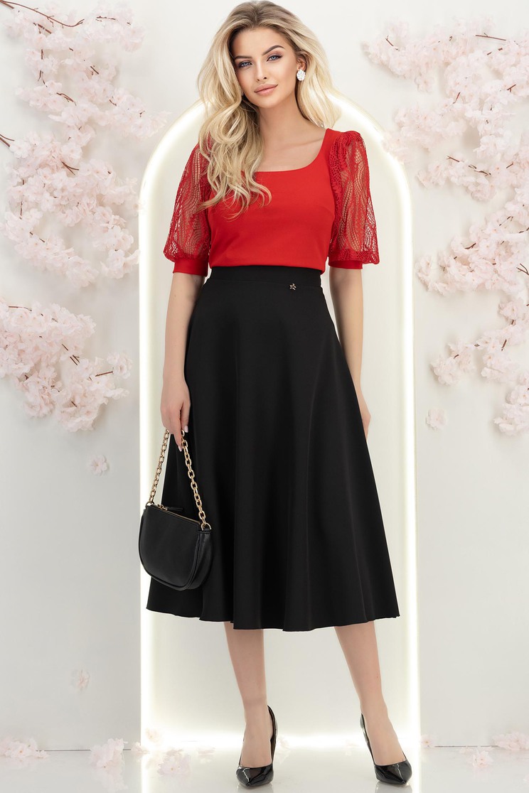 h&m rochii midi Fekete szövetből midi harang szoknya