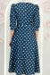 Sötétkék pöttyös midi szövetruha bő szabással, övjellegű kiegészítővel és zsebekkel - StarShinerS 6 - StarShinerS.hu