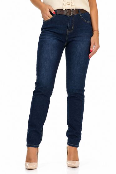 Kék skinny farmernadrág övvel