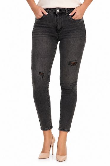 Fekete skinny farmernadrág oldalzsebekkel