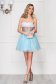 Kék Sherri Hill luxus rövid fűzős ruha 2 - StarShinerS.hu