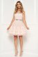 Rózsaszínű Sherri Hill harang ruha hátul kivágott strassz köves díszítéssel csipkés átfedéssel 1 - StarShinerS.hu