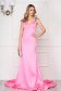 Pink Sherri Hill luxus szirén tipusú pántos hosszú dekoltált ruha strassz köves díszítéssel 3 - StarShinerS.hu