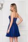 Kék Sherri Hill ruha luxus muszlinból rövid harang hátul kivágott 2 - StarShinerS.hu