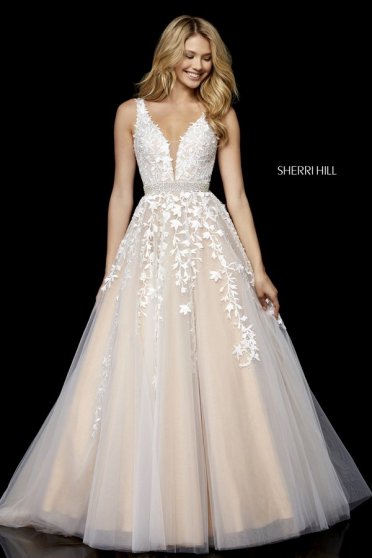 Fehér Sherri Hill 11335 Ruha