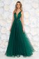 Zöld Ana Radu luxus ruha béléssel v-dekoltázzsal tüllből 1 - StarShinerS.hu