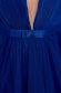 Kék Ana Radu luxus dekoltált harang tüll ruha béléssel övvel ellátva 4 - StarShinerS.hu