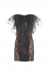 Fekete Ana Radu rövid alkalmi ruha csipkés anyagból fodrokkal a mellrészen 2 - StarShinerS.hu