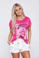 Pink pamutból készült hétköznapi póló nyomtatott mintával 1 - StarShinerS.hu