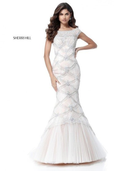 Fehér Sherri Hill 51593 Ruha