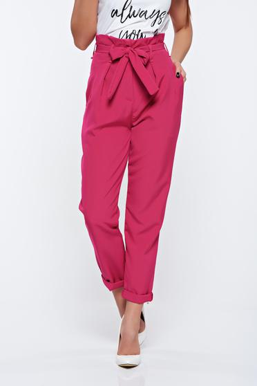 Pink casual magas derekú SunShine nadrág enyhén rugalmas anyag zsebes