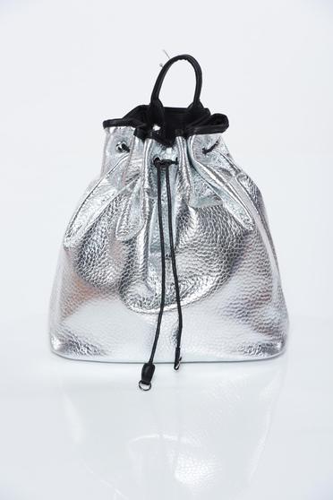 Ezüst táska casual fémes jelleg műbőr