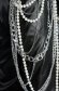 Fekete Ocassion casual dzseki műbőr belső béléssel fém lánccal van ellátva gyöngy díszítéssel 4 - StarShinerS.hu