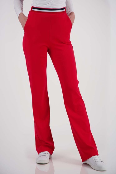 Női Nadrágok  piros, Piros StarShinerS casual bővülő nadrág rugalmas anyagból zsebbel ellátva - StarShinerS.hu