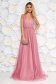 Világos rózsaszín Ana Radu luxus ruha tüllből övvel ellátva mély dekoltázzsal és béléssel 3 - StarShinerS.hu