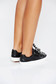 Fekete casual sport cipő lapos talpú műbőr fűzővel köthető meg 3 - StarShinerS.hu