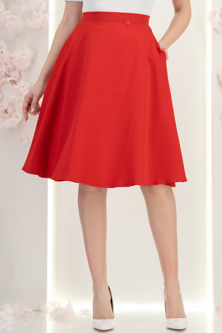 Piros harang szoknya, zsebekkel