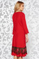 Piros elegáns bő szabású ruha enyhén elasztikus szövet csipke díszítéssel lánccal 2 - StarShinerS.hu