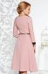 Rózsaszínű elegáns harang ruha enyhén rugalmas szövet öv típusú kiegészítővel 2 - StarShinerS.hu
