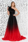 Fekete Ana Radu luxus hosszú harang ruha béléssel övvel ellátva egy vállas 1 - StarShinerS.hu