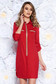 Piros egyenes casual ruha enyhén rugalmas anyag csillogó kiegészítők 1 - StarShinerS.hu