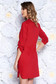 Piros egyenes casual ruha enyhén rugalmas anyag csillogó kiegészítők 2 - StarShinerS.hu
